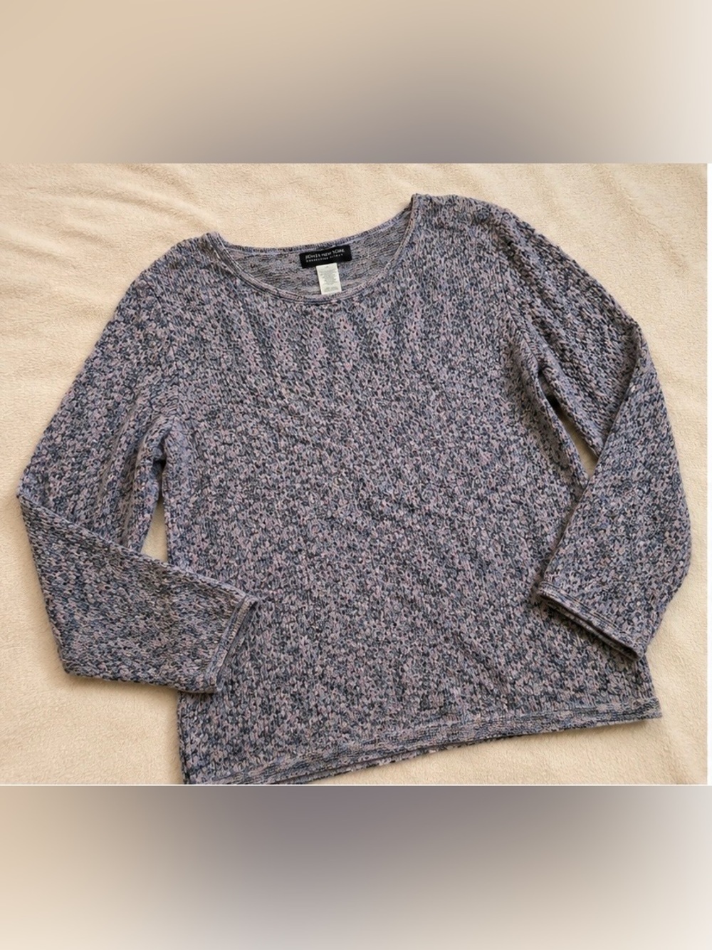 Jones New York Multicolor Knit Sweater Soft Scoop Neck 0X
